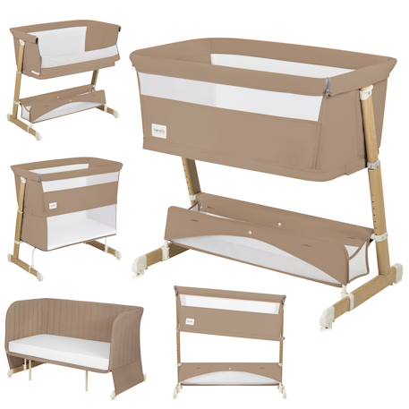 Lit cododo 5en1 thomi plus avec fonction berceau, parc bébé et canapé-lit jusqu’à 100 kg Beige carmel+Grey concrete 1 - vertbaudet enfant 