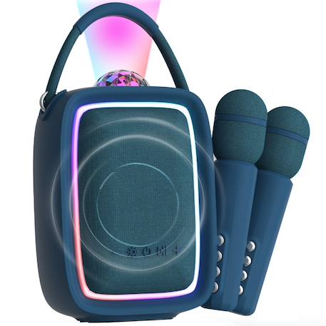 Enceinte & karaoké lumineuse 2 Micros Inclus - Singy party Bleu 1 - vertbaudet enfant 