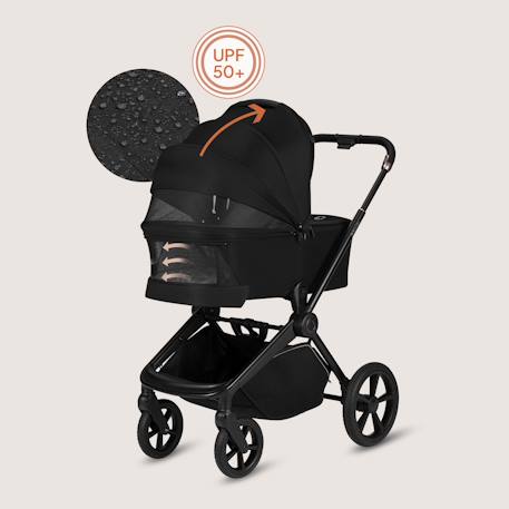 Poussette 2en1 freya avec nacelle pliable avec le châssis et accessoires Beige sand+Black onyx+Brown chocolate 9 - vertbaudet enfant 
