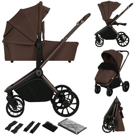 Poussette combinée 2en1 mika plus avec nacelle et accessoires Beige sand+Black onyx+Green olive+Grey stone+Mocha mousse 25 - vertbaudet enfant 
