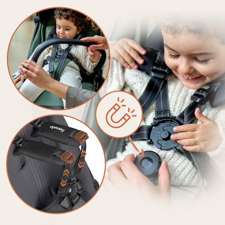 Poussette ultra-compacte bess légère avec pliage rapide, compatible avion Beige sand+Green forest+Grey stone 16 - vertbaudet enfant 