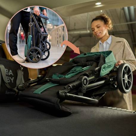 Poussette tout-terrain mira jusqu’à 22 kg avec grandes roues et assise spacieuse Black onyx+Green emerald+Grey graphite 9 - vertbaudet enfant 