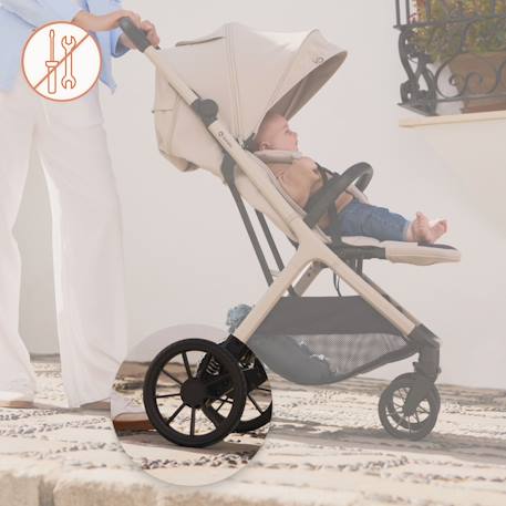 Poussette compacte cloe plus avec grandes roues, pliage automatique et ventilation Beige sand+Black onyx+Green sage 15 - vertbaudet enfant 