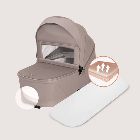 Poussette 3en1 freya avec nacelle, siège-auto et habillage pluie Beige sand+Black onyx+Brown chocolate 3 - vertbaudet enfant 