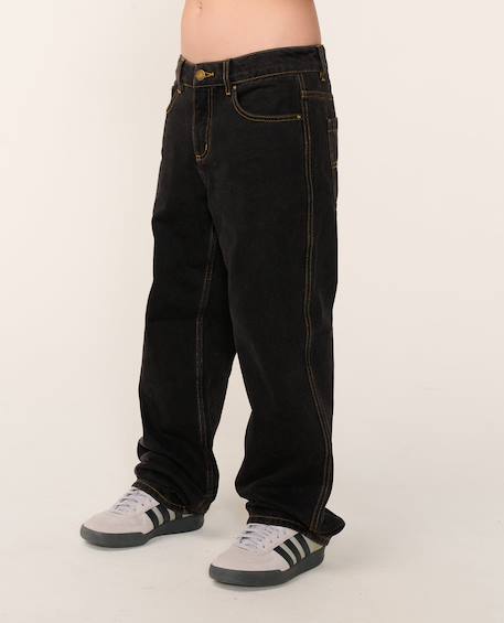 Jeans enfant hyped garçon Bleu délavé+Noir délavé 8 - vertbaudet enfant 