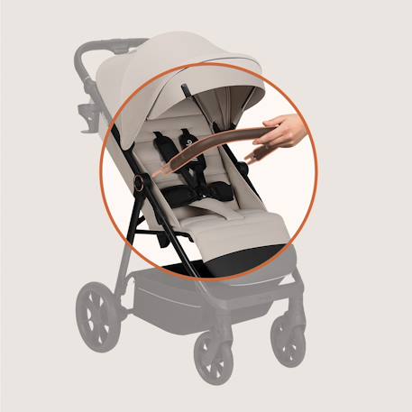 Poussette tout-terrain iva jusqu’à 22 kg avec matériaux premium et assise spacieuse Beige sand+Green forest+Grey graphite 4 - vertbaudet enfant 