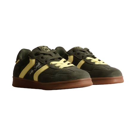 Baskets fille basses à lacets Beige   leopard+Kaki   jaune 9 - vertbaudet enfant 