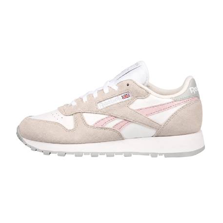 Baskets fille en cuir Blanc, gris, rose 2 - vertbaudet enfant 
