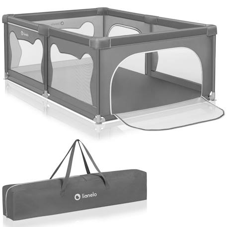 Parc bébé willow avec pliage rapide, 2 entrées latérales, parois en maille et sac de transport Beige sand+Grey concrete 7 - vertbaudet enfant 