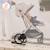 Poussette compacte cloe plus avec grandes roues, pliage automatique et ventilation Beige sand+Black onyx+Green sage 9 - vertbaudet enfant 