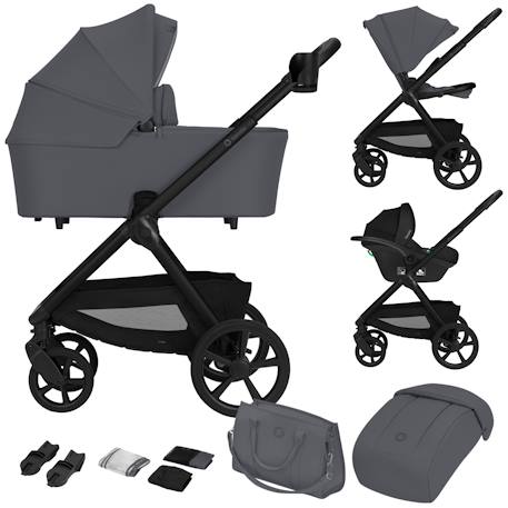 Poussette trio carmine jusqu’à 22 kg avec nacelle, siège-auto et accessoires Beige sand+Grey stone 7 - vertbaudet enfant 