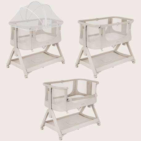 Lit cododo 2en1 luna evo avec pliage easyfold, matelas t25 et réglage sur 5 hauteurs Beige sand+Grey dove 2 - vertbaudet enfant 