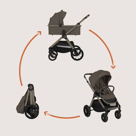 Poussette 2en1 layla jusqu’à 22 kg avec nacelle et accessoires Beige sand+Beige taupe+Black onyx+Green forest 8 - vertbaudet enfant 