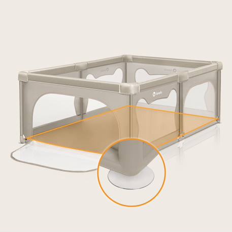Parc bébé willow avec pliage rapide, 2 entrées latérales, parois en maille et sac de transport Beige sand+Grey concrete 6 - vertbaudet enfant 