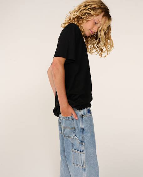 Jeans enfant hyped garçon Bleu délavé+Noir délavé 6 - vertbaudet enfant 