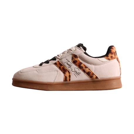 Baskets fille basses à lacets Beige   leopard+Kaki   jaune 2 - vertbaudet enfant 