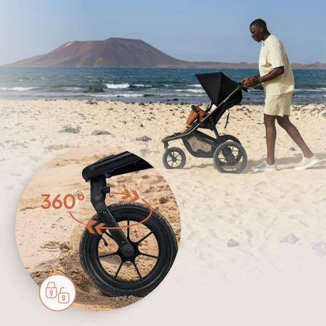 Poussette tout-terrain azura jusqu’à 22 kg avec frein double et habillage pluie Black onyx+Green forest+Grey stone 14 - vertbaudet enfant 