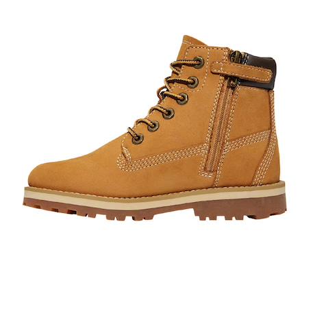 Boots garçon en cuir Jaune camel, marron 3 - vertbaudet enfant 