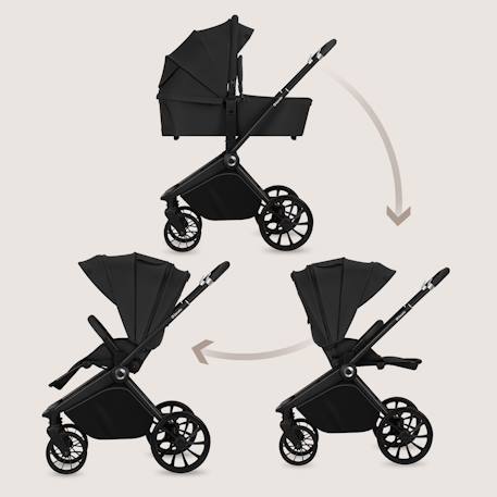 Poussette combinée 2en1 mika plus avec nacelle et accessoires Beige sand+Black onyx+Green olive+Grey stone+Mocha mousse 8 - vertbaudet enfant 