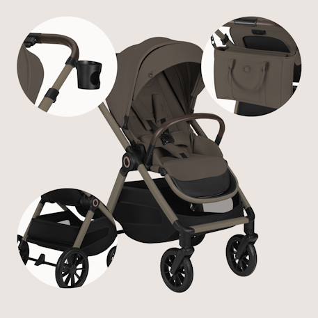 Poussette 2en1 layla jusqu’à 22 kg avec nacelle et accessoires Beige sand+Beige taupe+Black onyx+Green forest 12 - vertbaudet enfant 