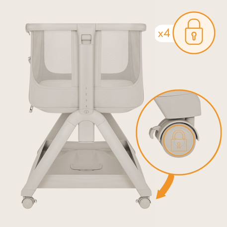 Lit cododo 2en1 luna evo avec pliage easyfold, matelas t25 et réglage sur 5 hauteurs Beige sand+Grey dove 6 - vertbaudet enfant 