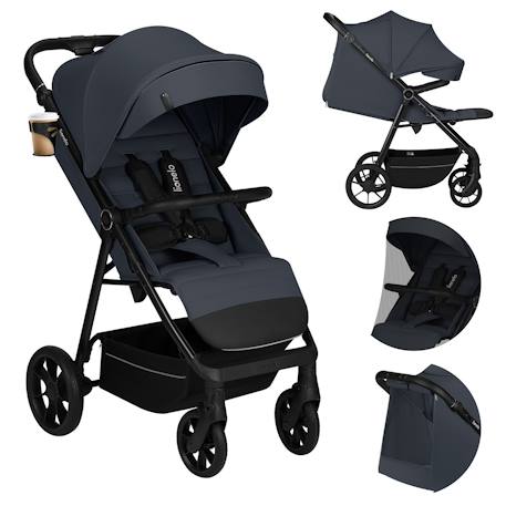 Poussette tout-terrain iva jusqu’à 22 kg avec matériaux premium et assise spacieuse Beige sand+Green forest+Grey graphite 13 - vertbaudet enfant 