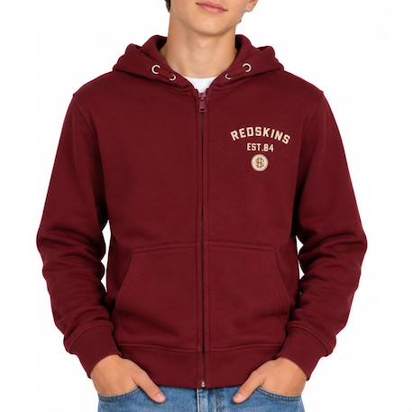 Sweat garçon zippé à capuche scz Bleu+Bordeaux 4 - vertbaudet enfant 