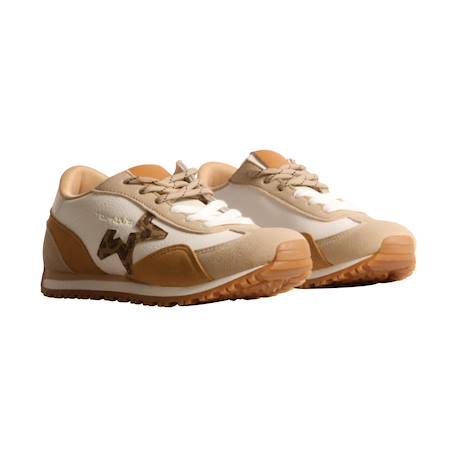 Baskets basses fille à lacets Beige+Bordeaux+Marron 3 - vertbaudet enfant 