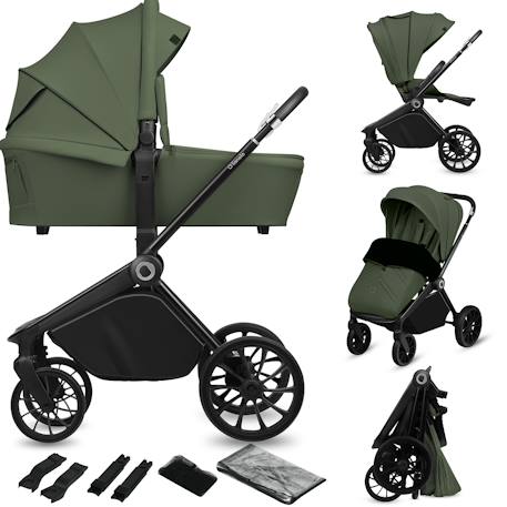 Poussette combinée 2en1 mika plus avec nacelle et accessoires Beige sand+Black onyx+Green olive+Grey stone+Mocha mousse 13 - vertbaudet enfant 