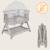 Lit cododo 2en1 luna evo avec pliage easyfold, matelas t25 et réglage sur 5 hauteurs Beige sand+Grey dove 9 - vertbaudet enfant 