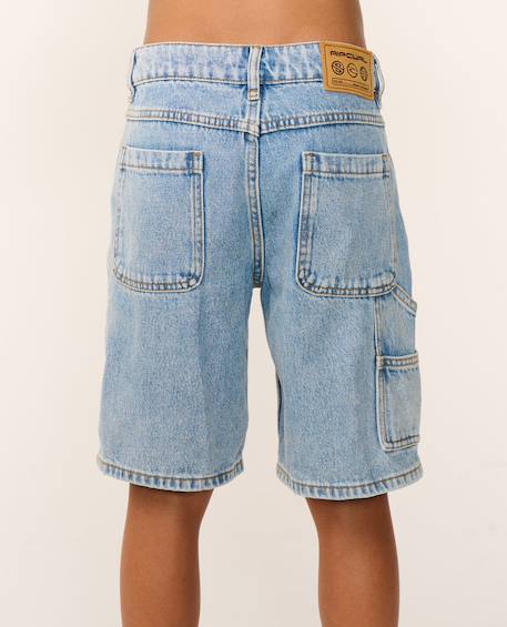 Short en jean hyped up 20' enfant Bleu délavé+Noir délavé 3 - vertbaudet enfant 