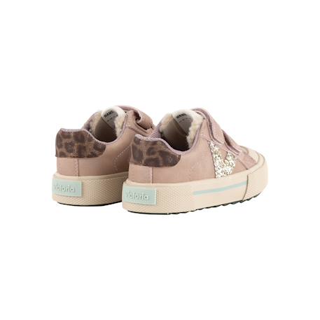 Baskets fille basses à scratch Kaki+Nude 9 - vertbaudet enfant 