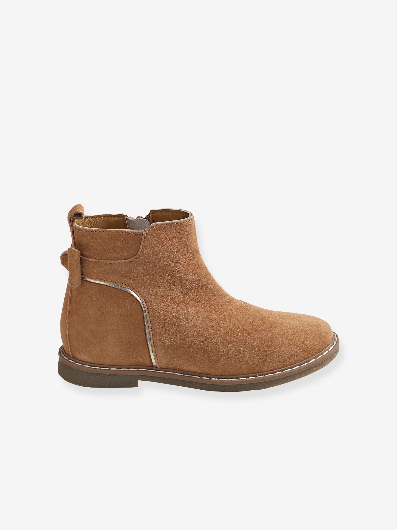 Bottines Enfant Lacées Et Zippées Vertbaudet - Scintillantes, Semelle Crantée, Intérieur Cuir