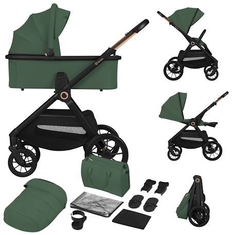 Poussette 2en1 layla jusqu’à 22 kg avec nacelle et accessoires Beige sand+Beige taupe+Black onyx+Green forest 19 - vertbaudet enfant 