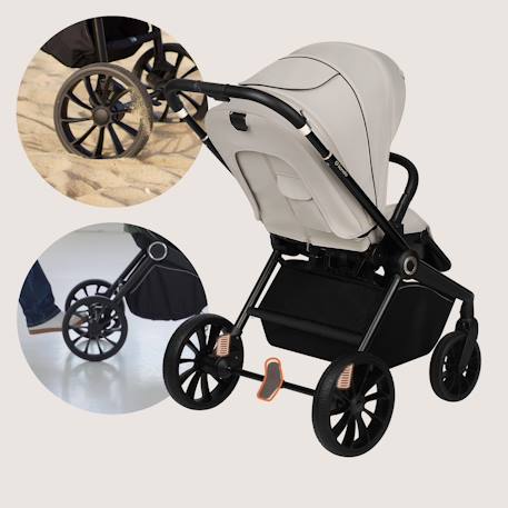 Poussette canne compacte mika plus légère et pliable jusqu’à 22 kg avec accessoires Beige sand+Grey stone+Mocha mousse 3 - vertbaudet enfant 