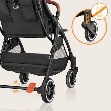Poussette canne compacte julie one légère et pliable jusqu’à 22 kg avec accessoires Black+Stone grey 3 - vertbaudet enfant 