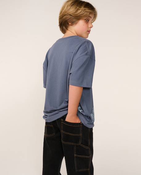 Jeans enfant hyped garçon Bleu délavé+Noir délavé 12 - vertbaudet enfant 