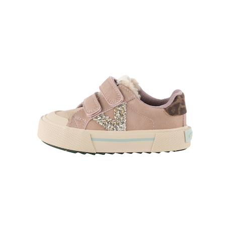 Baskets fille basses à scratch Kaki+Nude 7 - vertbaudet enfant 