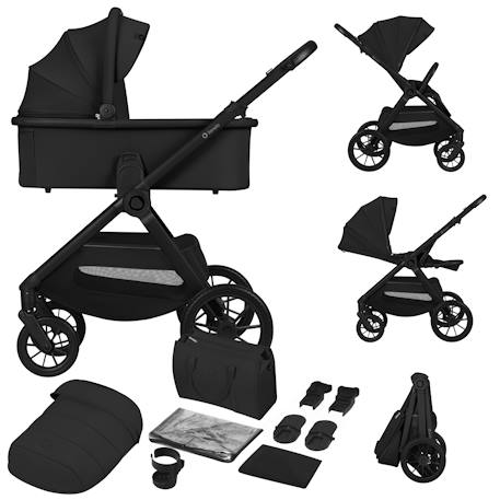 Poussette 2en1 layla jusqu’à 22 kg avec nacelle et accessoires Beige sand+Beige taupe+Black onyx+Green forest 13 - vertbaudet enfant 