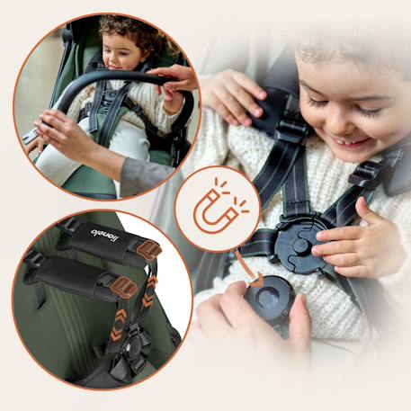 Poussette ultra-compacte bess légère avec pliage rapide, compatible avion Beige sand+Green forest+Grey stone 10 - vertbaudet enfant 
