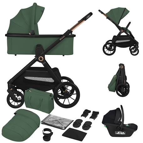 Poussette 3en1 layla jusqu’à 22 kg avec nacelle, siège-auto et accessoires Beige sand+Beige taupe+Black onyx+Green forest 19 - vertbaudet enfant 