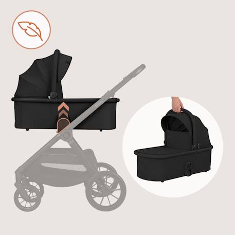 Poussette 3en1 layla jusqu’à 22 kg avec nacelle, siège-auto et accessoires Beige sand+Beige taupe+Black onyx+Green forest 15 - vertbaudet enfant 