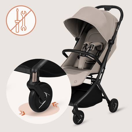 Poussette ultra-compacte sia 5,9 kg compatible avion avec moustiquaire Beige sand+Beige taupe+Blue sky+Green emerald+Pink rose 4 - vertbaudet enfant 