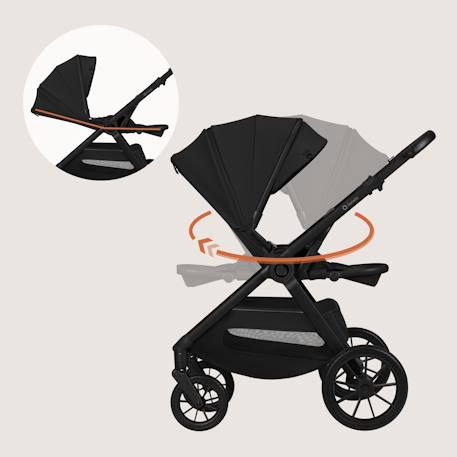 Poussette 2en1 layla jusqu’à 22 kg avec nacelle et accessoires Beige sand+Beige taupe+Black onyx+Green forest 15 - vertbaudet enfant 