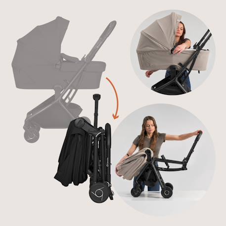 Poussette 2en1 sia ultra-légère avec nacelle, habillage pluie et moustiquaire Beige sand+Black onyx+Green emerald 8 - vertbaudet enfant 