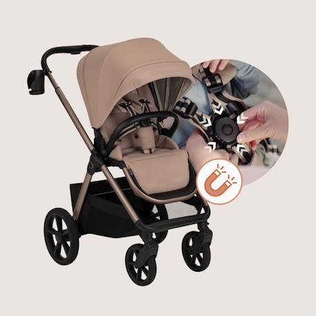 Poussette trio carmine jusqu’à 22 kg avec nacelle, siège-auto et accessoires Beige sand+Grey stone 5 - vertbaudet enfant 