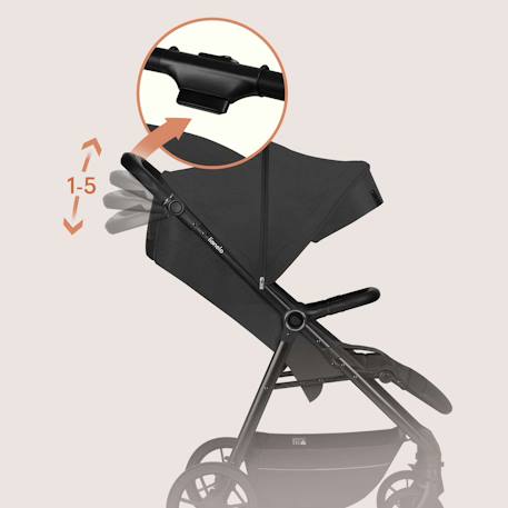 Poussette tout-terrain mira jusqu’à 22 kg avec grandes roues et assise spacieuse Black onyx+Green emerald+Grey graphite 16 - vertbaudet enfant 