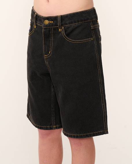 Short en jean hyped up 20' enfant Bleu délavé+Noir délavé 8 - vertbaudet enfant 
