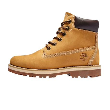 Boots garçon en cuir Jaune camel, marron 2 - vertbaudet enfant 