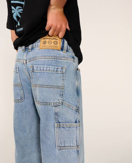 Jeans enfant hyped garçon Bleu délavé+Noir délavé 2 - vertbaudet enfant 